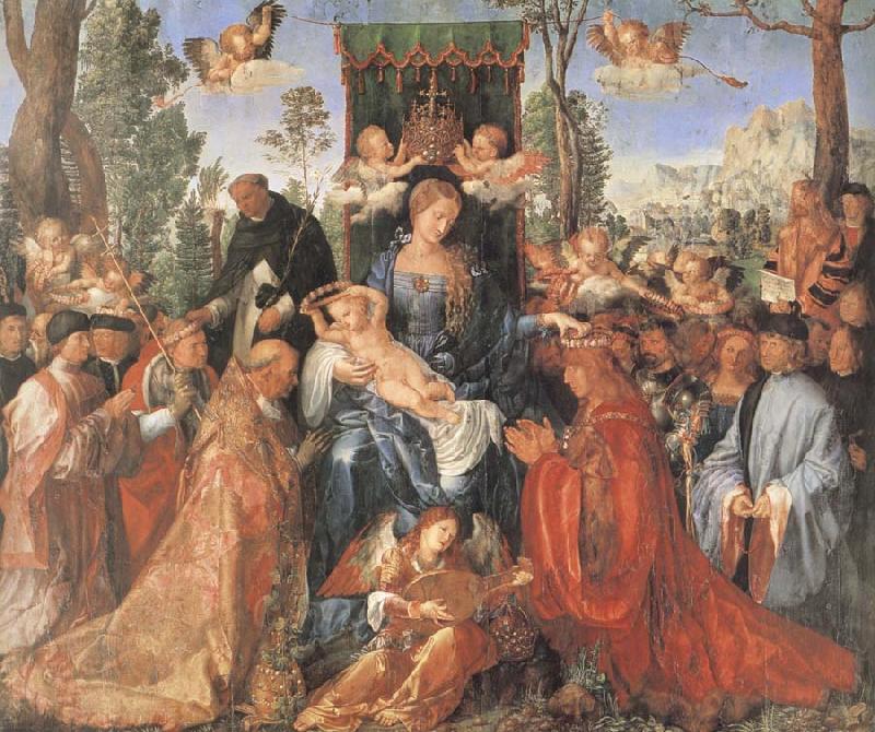 Albrecht Durer The Feast of the rose Garlands the virgen,the Infant Christ and St.Dominic distribut rose garlands China oil painting art